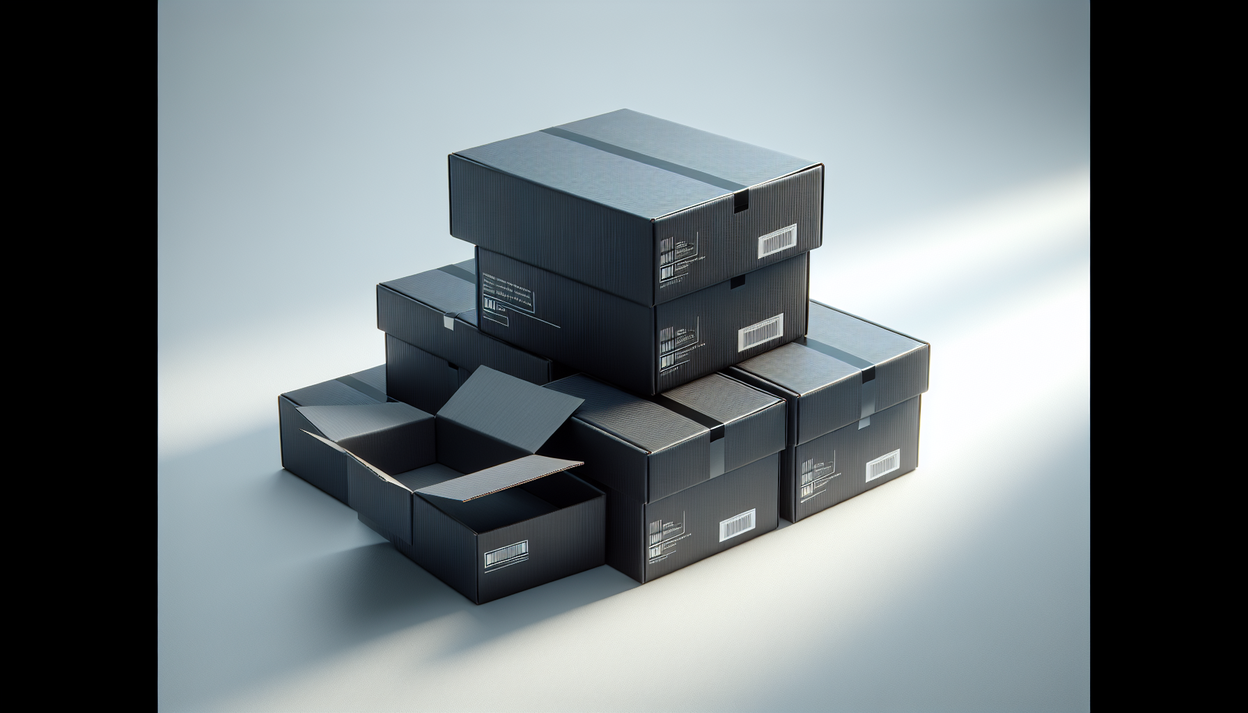 Matte Black Shipping Boxes, Custom Print
